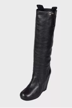 Wedge high boots
