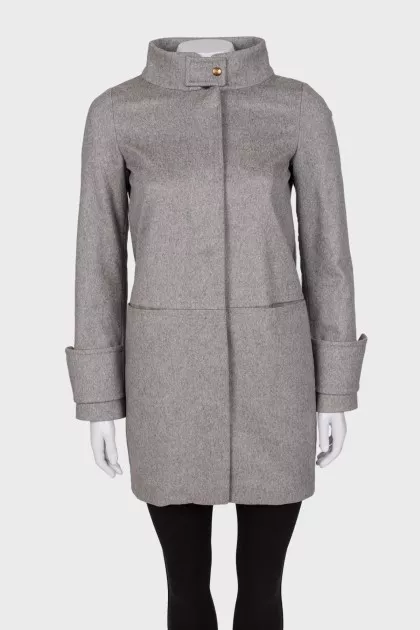 Gray cashmere coat