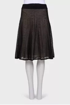 Double hem skirt with elastic wide