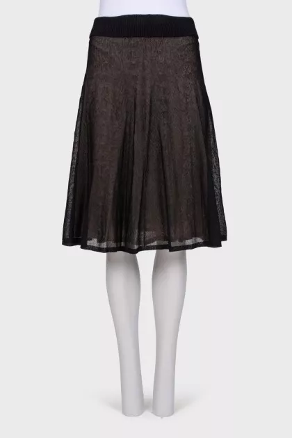 Double hem skirt with elastic wide