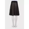 Double hem skirt with elastic wide