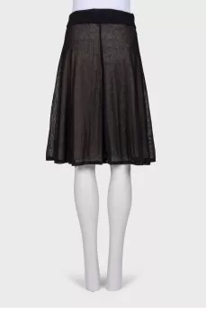 Double hem skirt with elastic wide