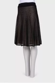 Double hem skirt with elastic wide