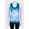 Overlong top with print