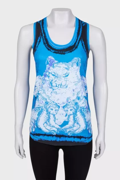 Overlong top with print