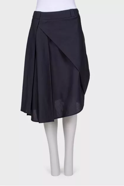 Asymmetric midi skirt