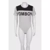 Knit bodysuit with short sleeve