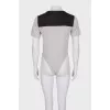 Knit bodysuit with short sleeve