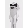 Knit bodysuit with short sleeve
