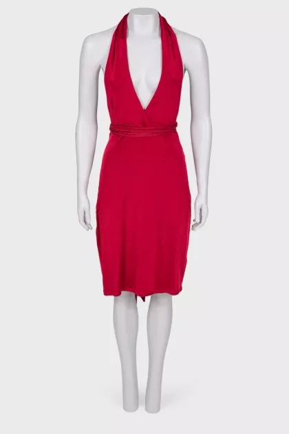 Stretchy dress with label