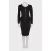 Wool suit with goldy lurex