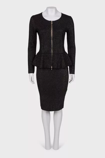 Wool suit with goldy lurex