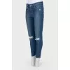 Jeans with decorative cuts