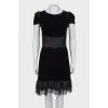 Black velor dress with lace