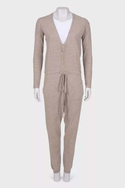 Light gray wool jumpsuit