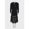Комбинированное черное платье