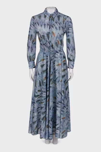 Dress with lurex and print