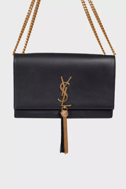 Leather bag with tassel