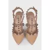 Beige studded pumps
