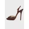 Sandals with snakeskin effect