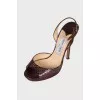 Sandals with snakeskin effect