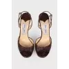 Sandals with snakeskin effect