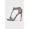 Sandals with snakeskin effect