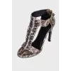 Sandals with snakeskin effect