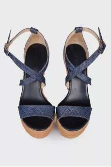 Lurex wedge sandals