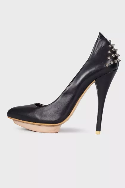 Black spiked heels 