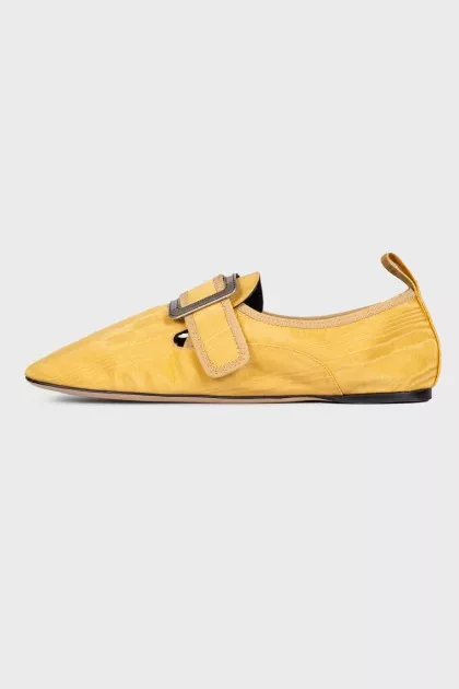 Yellow square toecap Ballerina Shoes