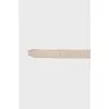 Beige textured leather belt