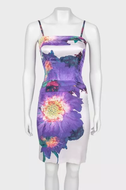 Printed silk dress