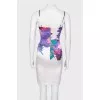 Printed silk dress
