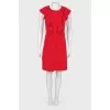 Red dress with frill