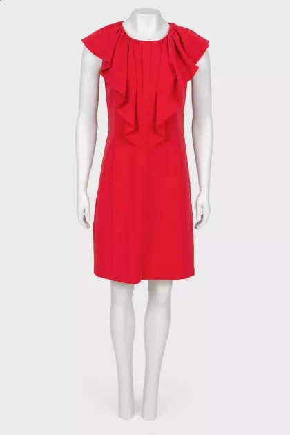 Red dress with frill