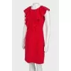 Red dress with frill