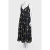 Sundress with floral print on the straps