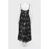 Sundress with floral print on the straps