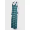 Green striped maxi dress