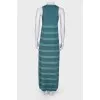 Green striped maxi dress
