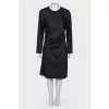 Black draped dress with tag