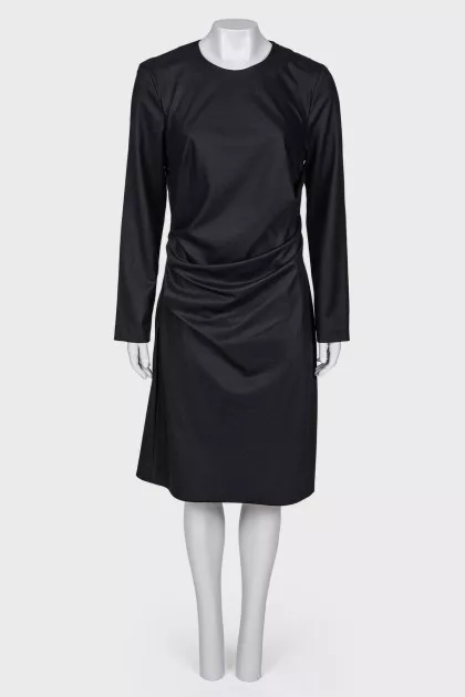 Black draped dress with tag