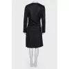Black draped dress with tag