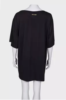 Black T-shirt with slogan print