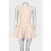 Textured print mini dress