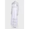 White maxi dress with lace