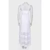 White maxi dress with lace