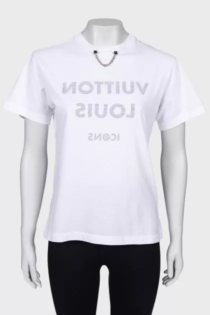 T-shirt with logo and chain