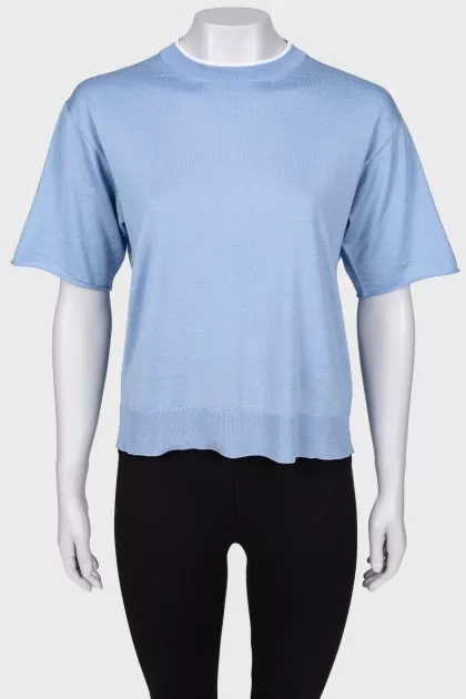 T-shirt with bow and leather inserts on the back